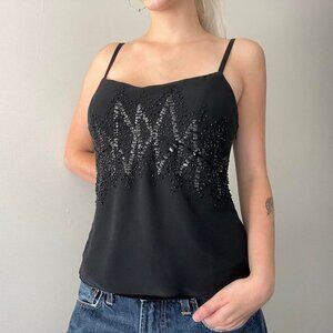 100% silk beaded/sequinned cami top